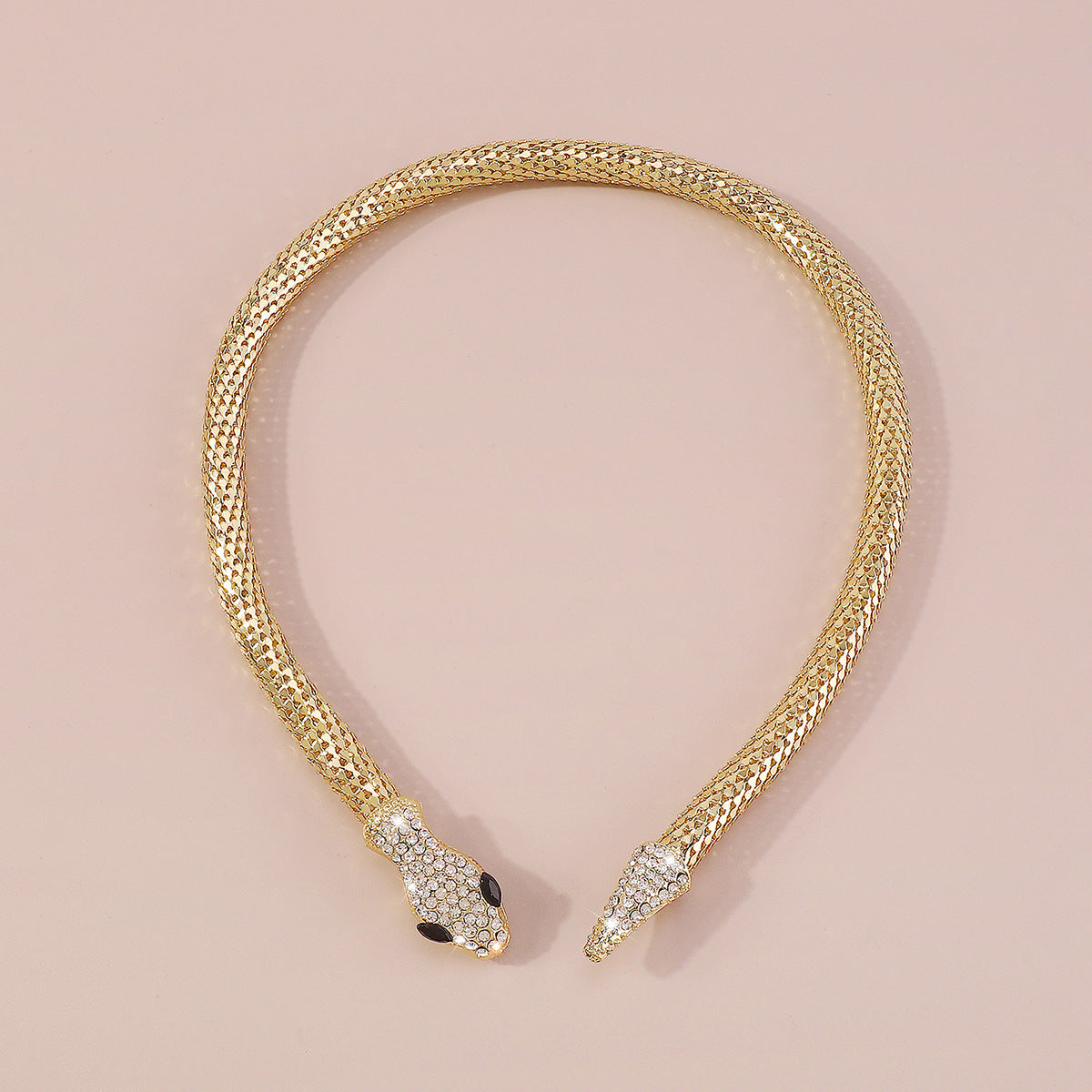 Exaggerated Snake Necklace Punk Personality Hip-Hop Style Necklace Trendy Cool Street Style Show Micro-Inlaid Choker