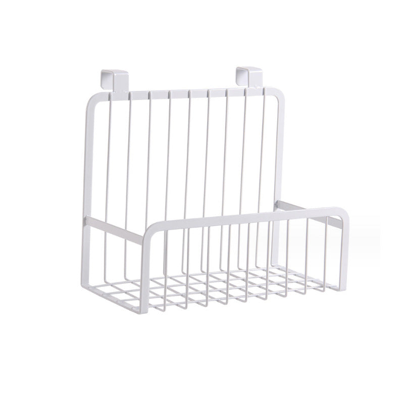 Home Storage Door Rear Hanging Basket Kitchen Condiment Storage Rack Cleaning Cloth Storage Basket Cloth Rack Iron