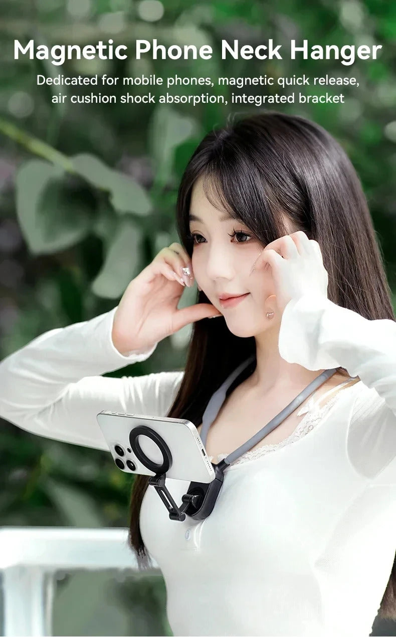 Neck Strap Lazy Bracket 360 Rotating Magnetic Phone Holder Portable Hands-Free Phone Clip Strong Magnet Comfortable Phone Mount