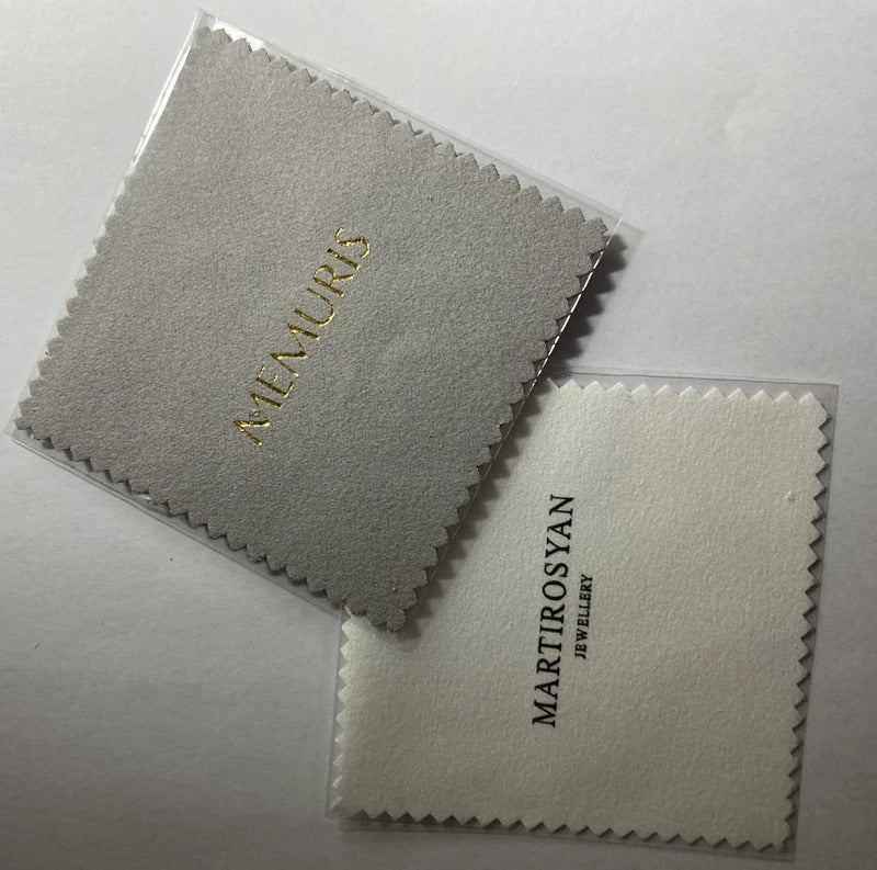 100pcs Emboss Custom LOGO 8*8cm Silver Polish opp bags Cloth for silver Jewelry Cleaner Blue Microfiber suede fabric material