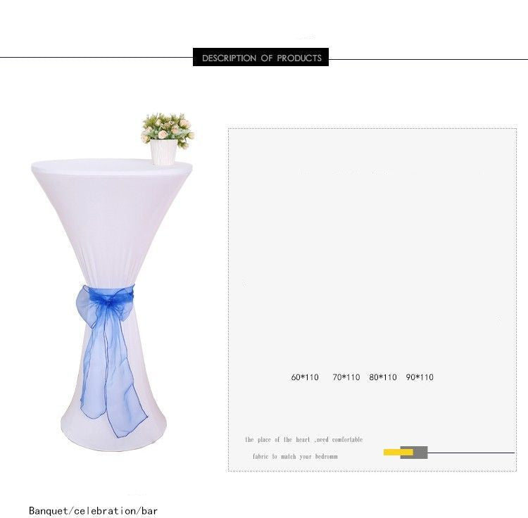 Elastic Round Table Cover Cocktail Table Cover Bar Table Cover Tablecloth Exhibition Hotel Banquet Decorative Tablecloth Round Table