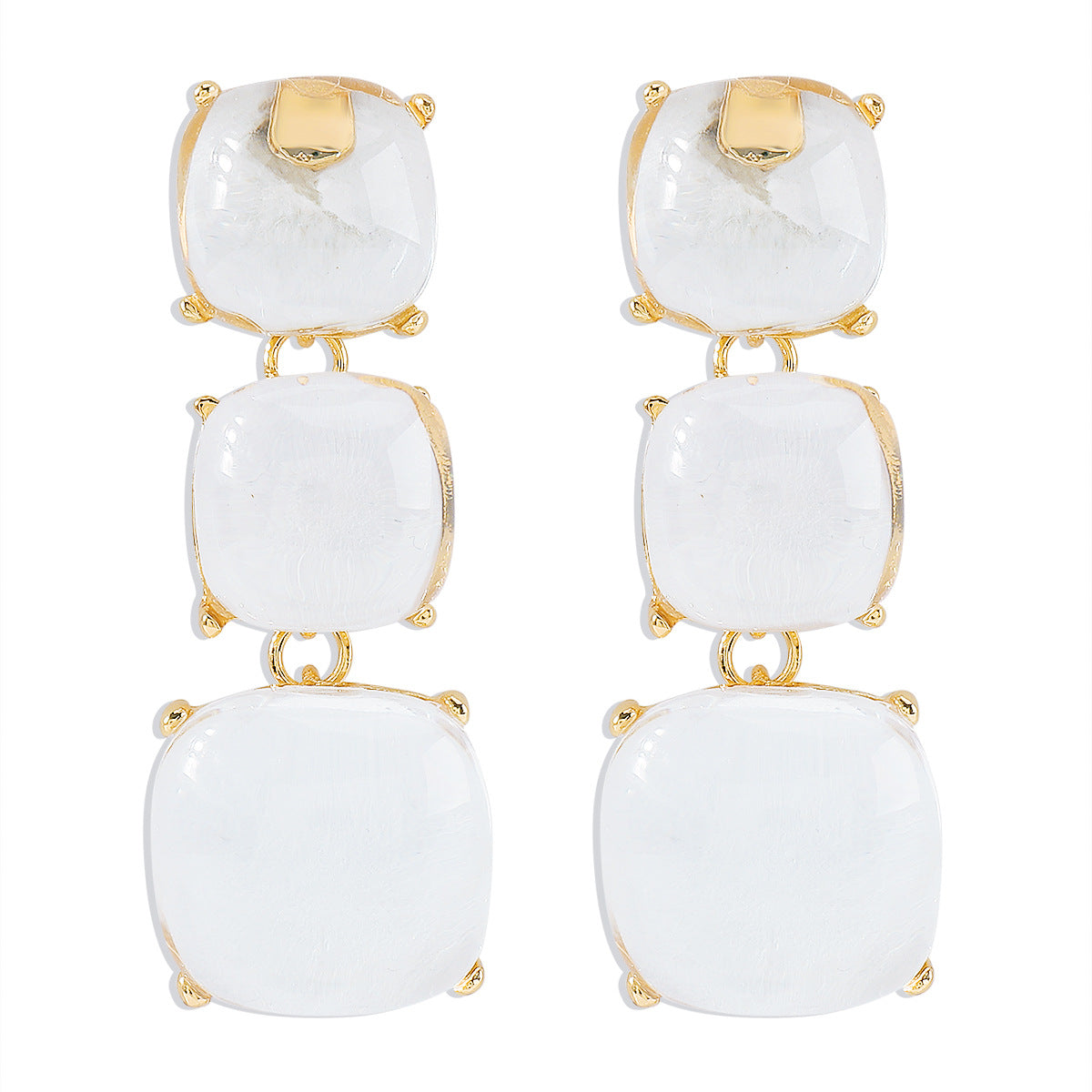 Trendy Accessories ZA Personality Fashion Exaggerated Geometric Resin Colorful Earrings Necklace