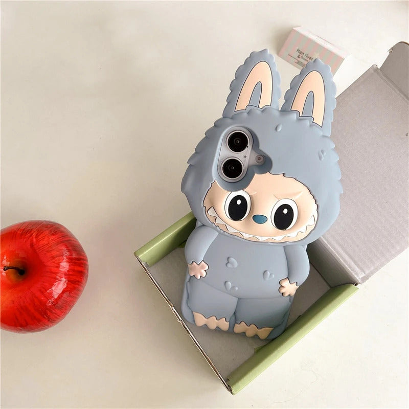 LaBuBu Monster Phone Case Kawaii Cartoon Anti Drop Soft Silicone Cover Suitable for IPhone 16 15 14 Plus 13 Pro Max Toy Gift