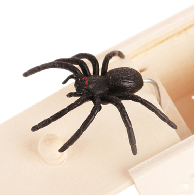 Tricky Spider Box Prank Toy Scare Box Prank Spider Box Scary Horror Small Wooden Box