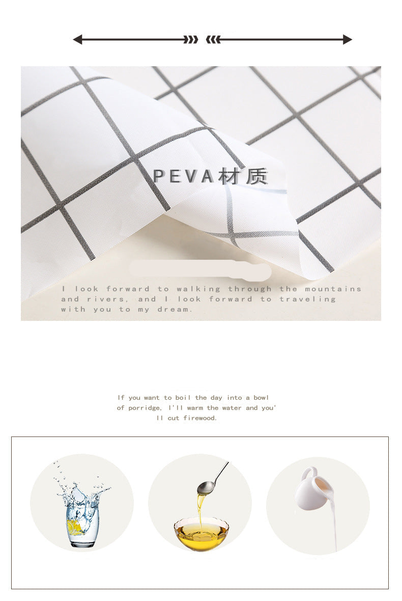 Nordic Style Warm High Temperature Resistant Tablecloth Ins Tablecloth Waterproof Oil-Proof Disposable High-Grade PVC Plaid Dining Table Cloth Liner