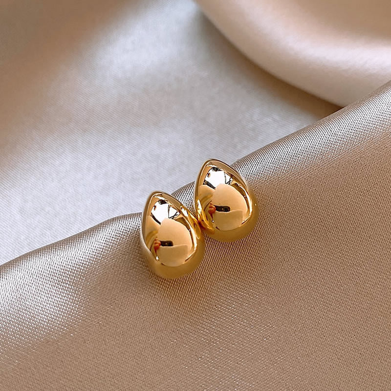 Simple Heart Circle Earrings Fashion Versatile Geometric Ear Clips Ear Studs Light Luxury High-end Feel Earrings for Women
