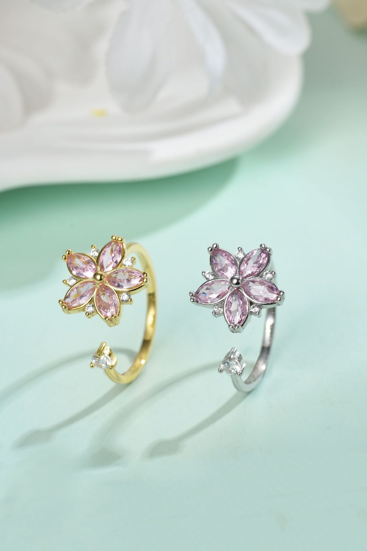 Cross-Border AliExpress Rotatable Stress Relief S925 Sterling Silver Ring for Women New Open Design Amazon Wholesale Live Streaming