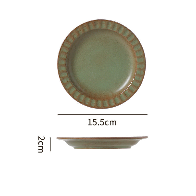 Japanese Retro Exquisite Afternoon Tea Latte Art Striped Coffee Cup and Saucer Ceramic Set Office Milk Breakfast Cup