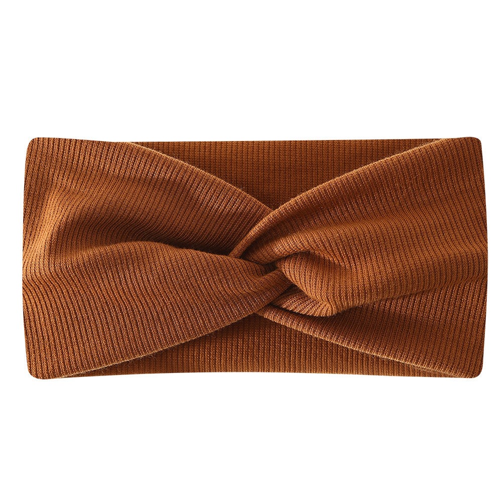 Bohemian Sports Wide Headband Foreign Trade Style Ribbed Cotton Cross Yoga Sports Elastic Headband