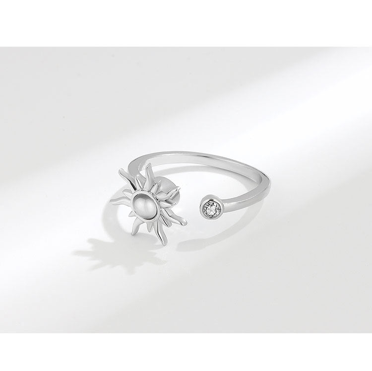 Hot Item Rotatable Sunflower Ring Anti-Anxiety Stress Relief Adjustable Ring