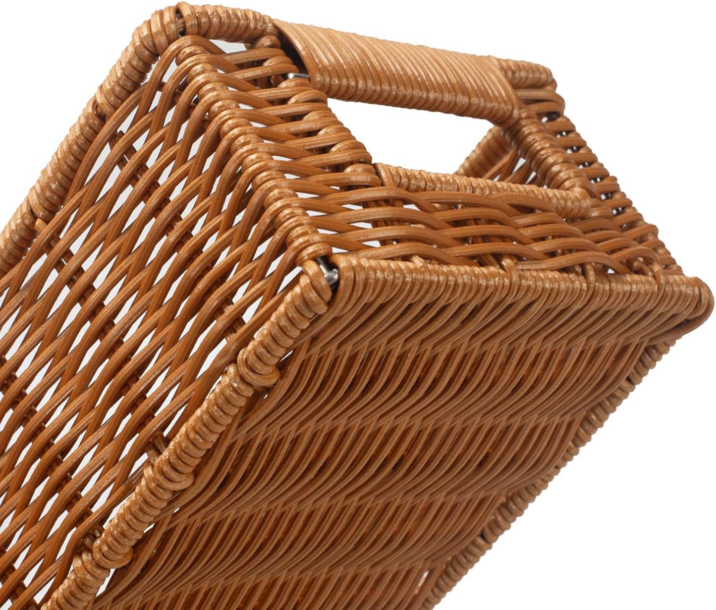 Handmade Imitation Rattan Woven Storage Basket for Cosmetics, Snacks, Fruits, Bathroom Desktop Storage Basket