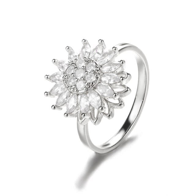 Sunflower Ring , Rotating Anxiety Relief, Simple and Versatile Sunflower Adjustable Wholesale Ring