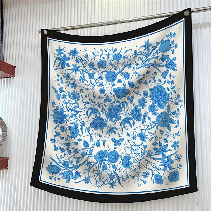 New Year Gift 90cm Large Square Scarf Scarf Women'S Scarves Spring And Autumn Style Fashion Shawl European American Twill Print