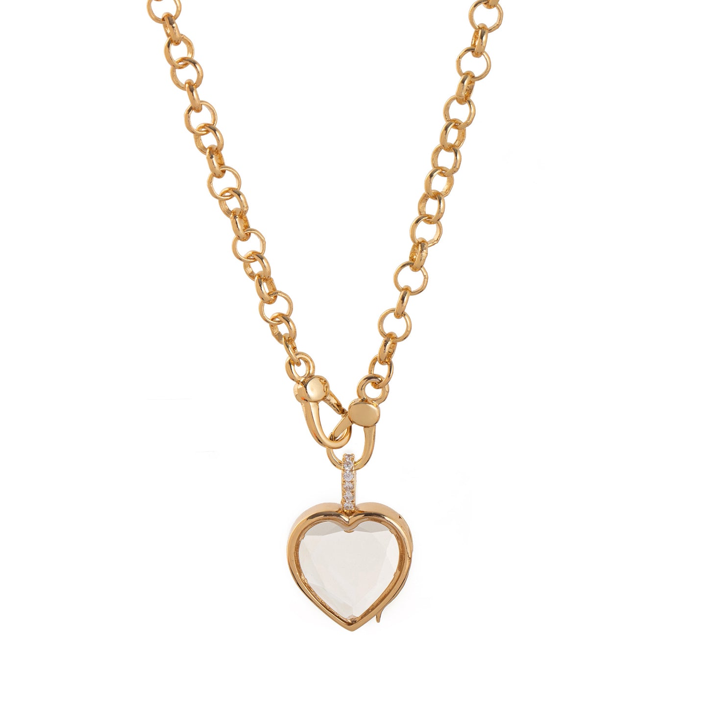 Retro Personality Photo Box Pendant Necklace Openable DIY Pendant Hollow Design Transparent Box 18K Gold Color Retention