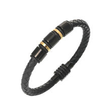 Personalized multi-layer woven leather bracelet men's hot sale stainless steel diamond bracelet gift jewelry