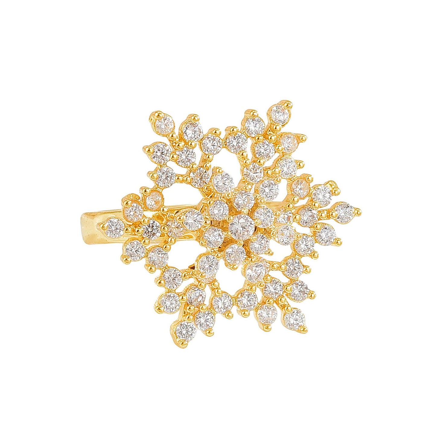 Rotating Ring for Women, Copper Gold Plated, Non-Fading, Elegant and Luxurious, Adjustable Daisy, Star, Moon, Zircon, European and American Cross-Border