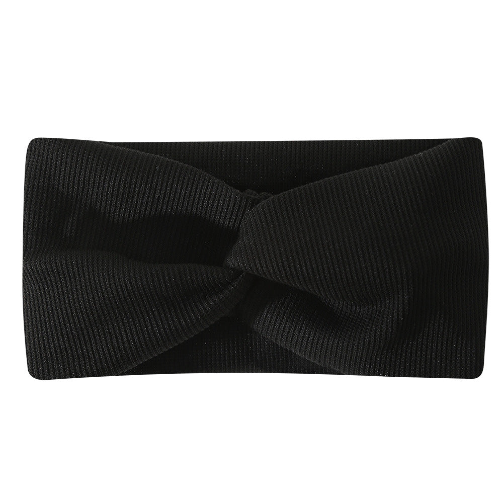 Bohemian Sports Wide Headband Foreign Trade Style Ribbed Cotton Cross Yoga Sports Elastic Headband