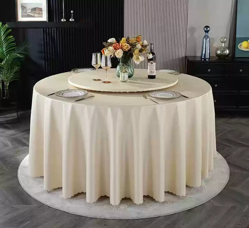 PU Non-Washable Tablecloth Waterproof Heat-Resistant Oil-Resistant Hotel Restaurant High-End Luxury Home Use Rotating Table Non-Washable Tablecloth