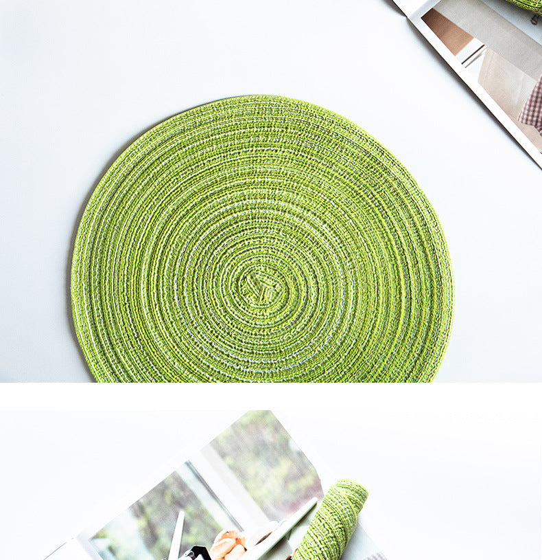Placemat Woven Coaster Heat Insulation Mat Ins Feng Shui Kettle Mat Household Anti-scalding Dish Plate Bowl Mat Western Dining Table Mat