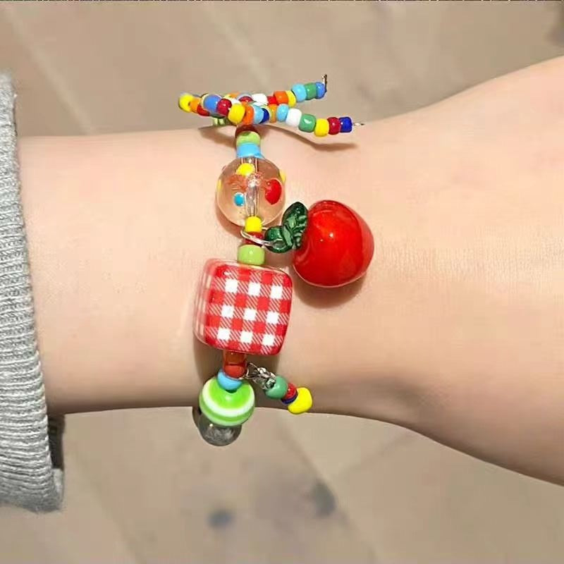2025 New Dopamine Color Apple XINGX Beaded Necklace Internet Celebrity Light Luxury Minority Summer Colorful Clavicle Chain