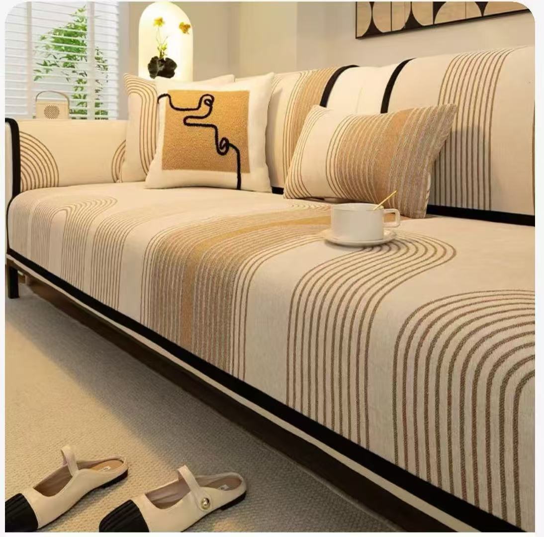 Fabric Chenille Sofa Cushion Four Seasons Autumn Winter Seat Cushion Modern Simple Sofa Cover Throw Blanket Cloth Leather