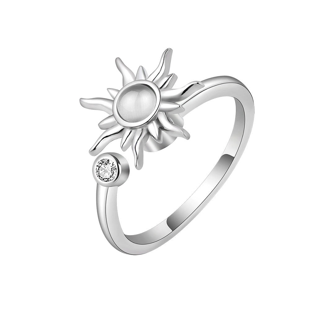 Hot Item Rotatable Sunflower Ring Anti-Anxiety Stress Relief Adjustable Ring