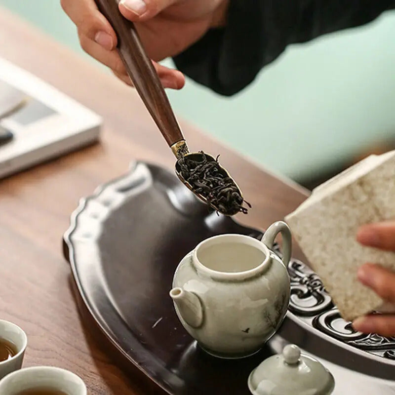 1 Pcs Wooden Handle Ebony for Tea Shovel Tableware Teaspoons Coffee Scoops Kitchen Coffee Spoon