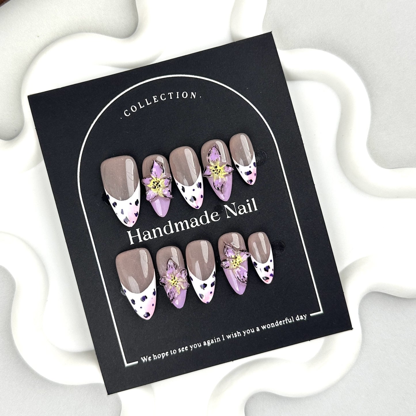Pure Handmade Carved Nail Stickers Wearable Nail Pieces High-end Autumn Winter European and American Cross-border Wholesale Handmade Pure