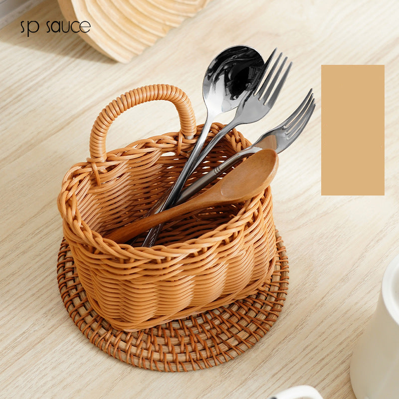 Ginger and Garlic Storage Basket Kitchen Small Hanging Basket Wall Storage Basket Put Onion Ginger and Garlic Hand-Woven Basket