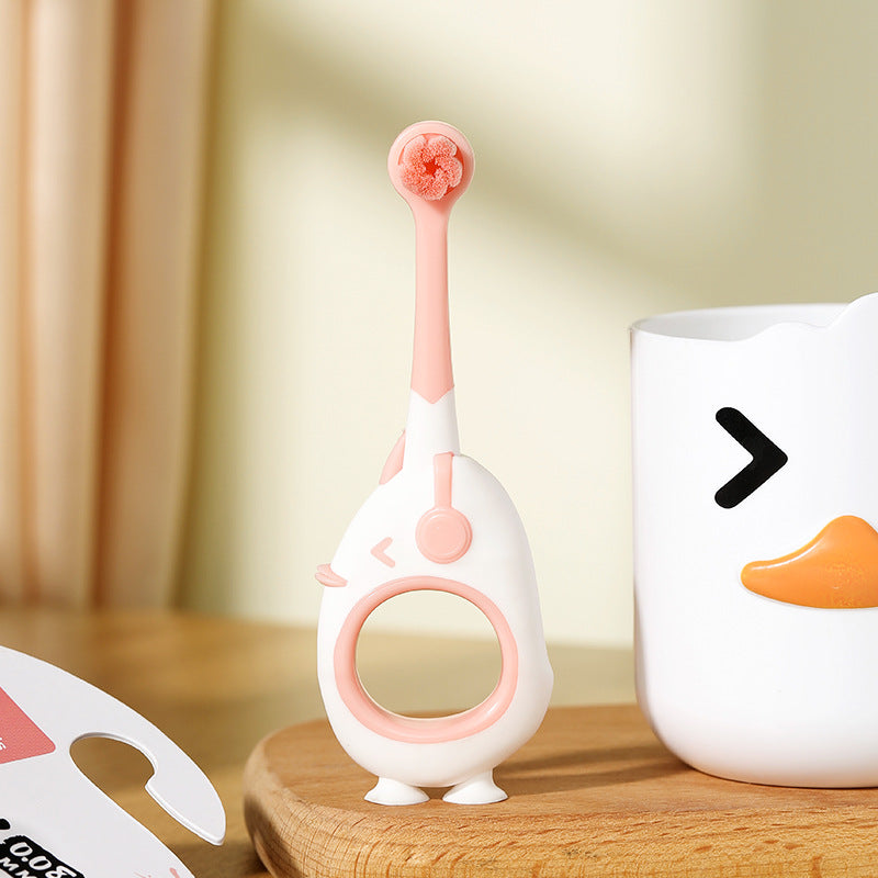 0-3 Children's Thousand Bristle Toothbrush Gentle on Baby's Gums Cloud-like Soft Suction Cup Standable Toothbrush