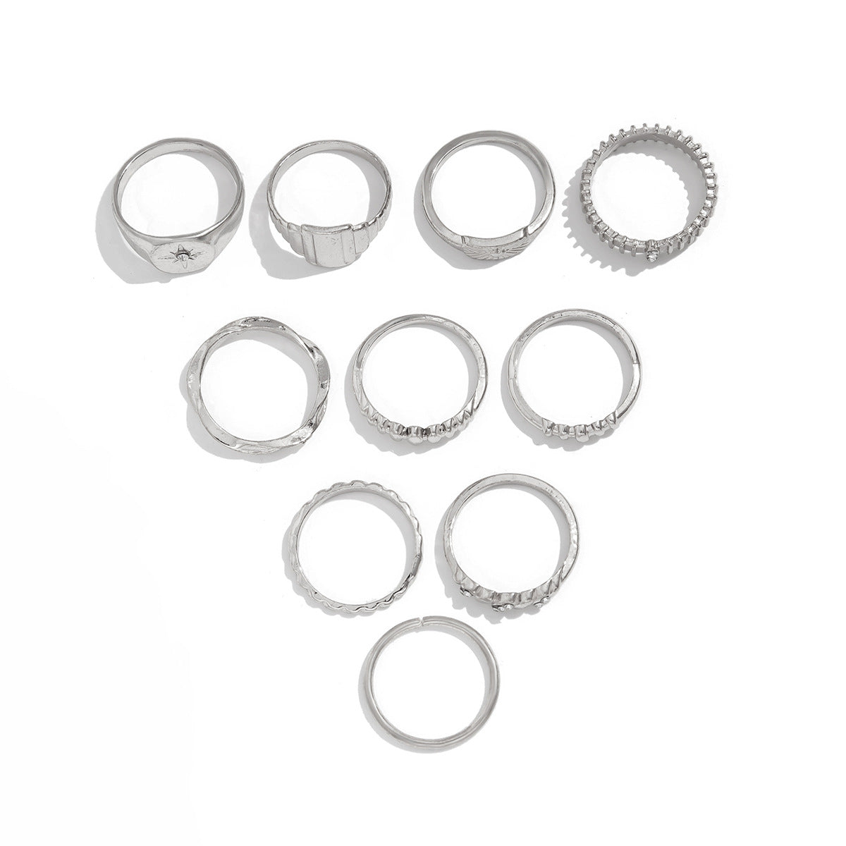 Ins Minimalist Style Trendy Exaggerated Mirror Versatile Ring Personality Alloy Hugging Ring