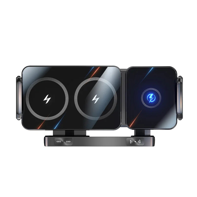 New 15W Wireless Fast Car Charger Mount Gravity Car Phone Holder For Samsung Automatic Rotating Universal Phone Charging Stand