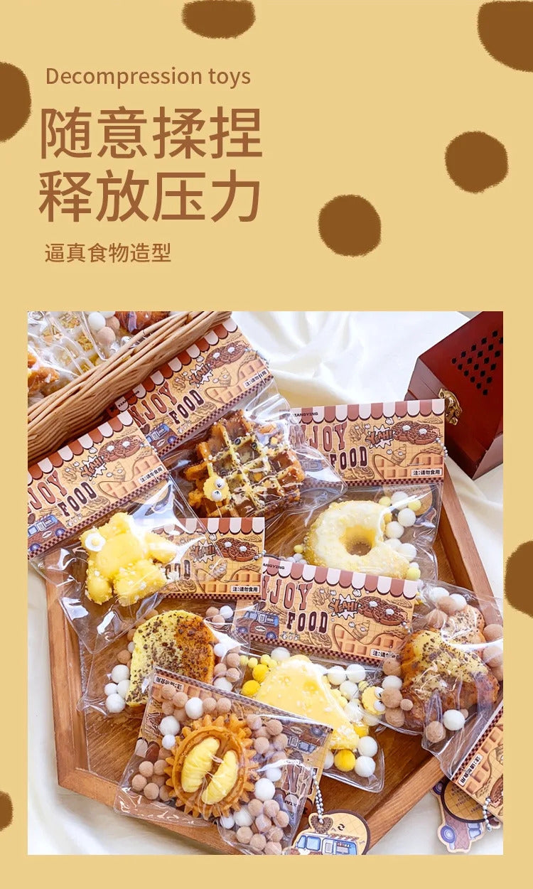 Squishy Food Creative Kids Fidget Toy Simulation exquisite Waffle Bread Toast Donuts Slow Rising Squeeze Stress Relief Toys