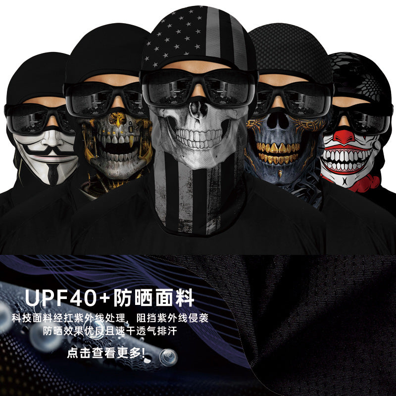 Summer Sun-Proof Headgear Men's and Women's Outdoor Motorcycle Riding Helmet Lining Headgear Fishing Funny Facekini Face Protection Face Mask
