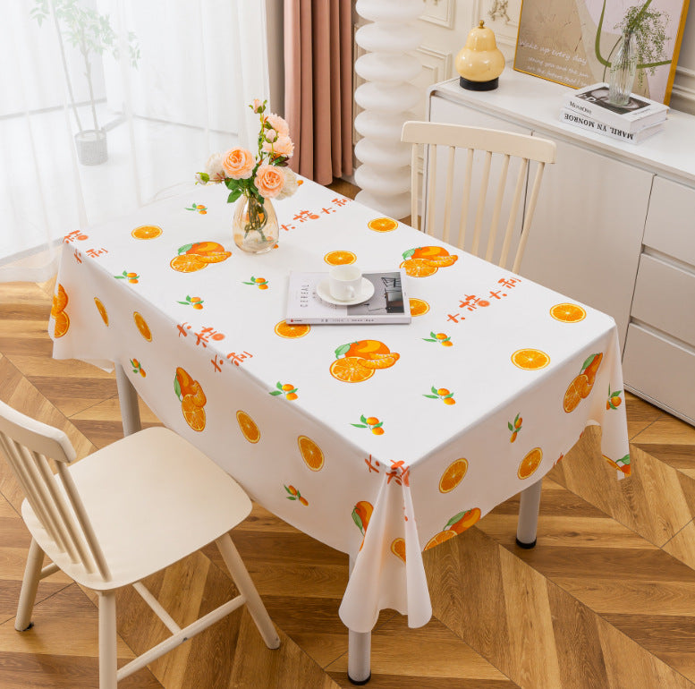 Nordic Style Warm High Temperature Resistant Tablecloth Ins Tablecloth Waterproof Oil-Proof Disposable High-Grade PVC Plaid Dining Table Cloth Liner