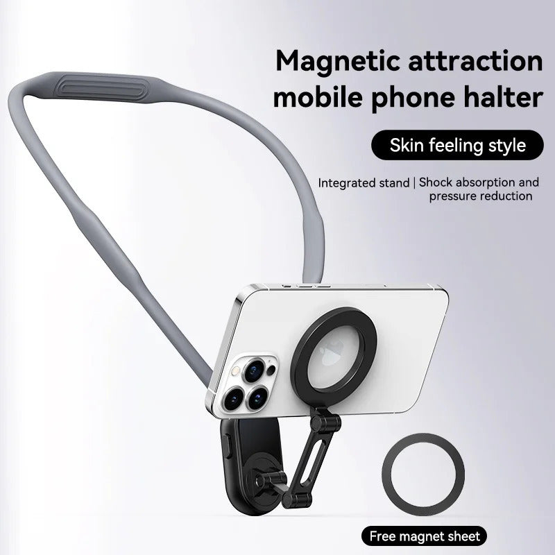 Neck Strap Lazy Bracket 360 Rotating Magnetic Phone Holder Portable Hands-Free Phone Clip Strong Magnet Comfortable Phone Mount