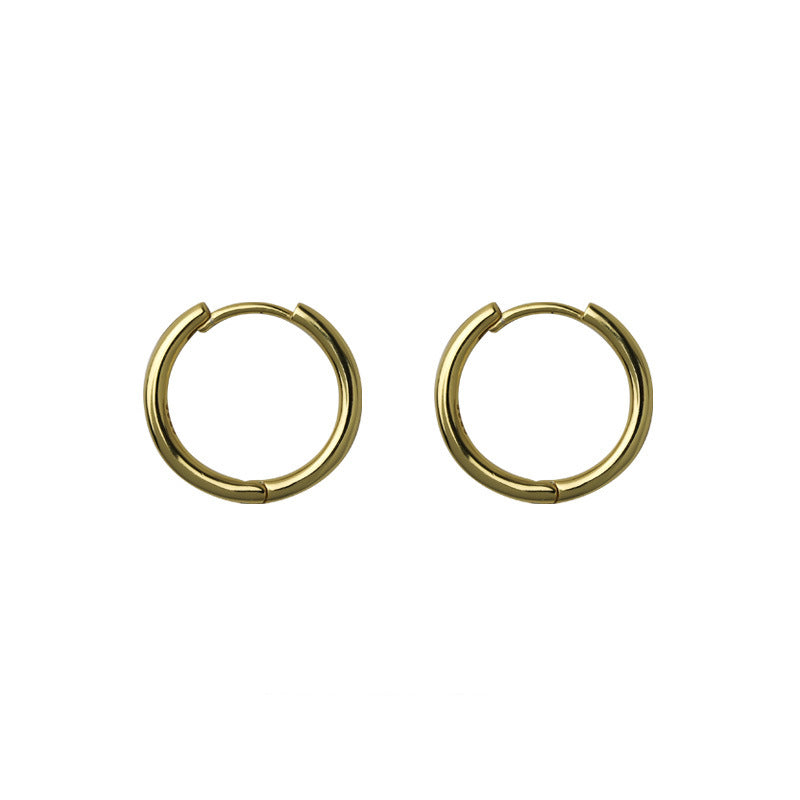 Metal Big Circle Earrings Women's Hong Kong Fashion Women's Ear Jewelry S925 Silver Needle