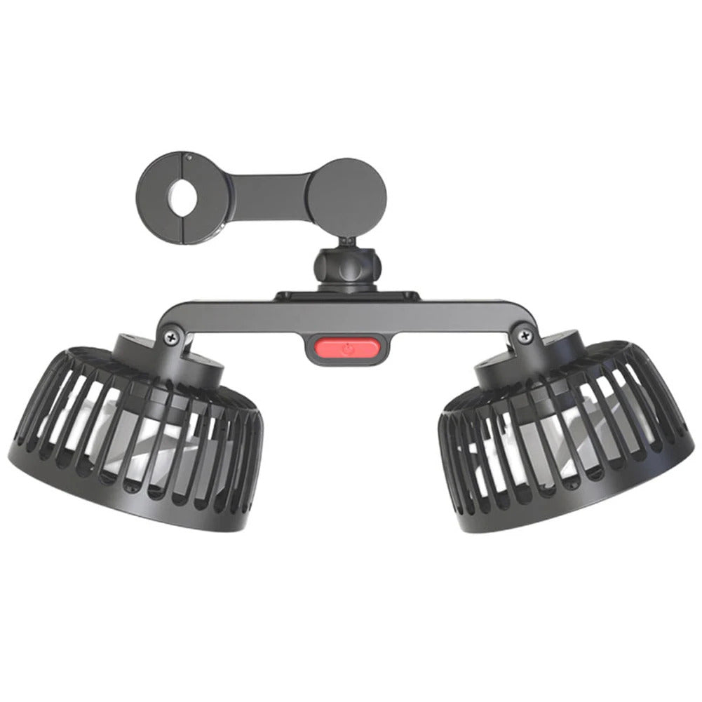 12V/24V Car Fan Cooling Car Fan Dual Head USB Car Fan 3 Speeds Adjustable Auto Cooler Air Fan for Vehicle SUV Car Accessories