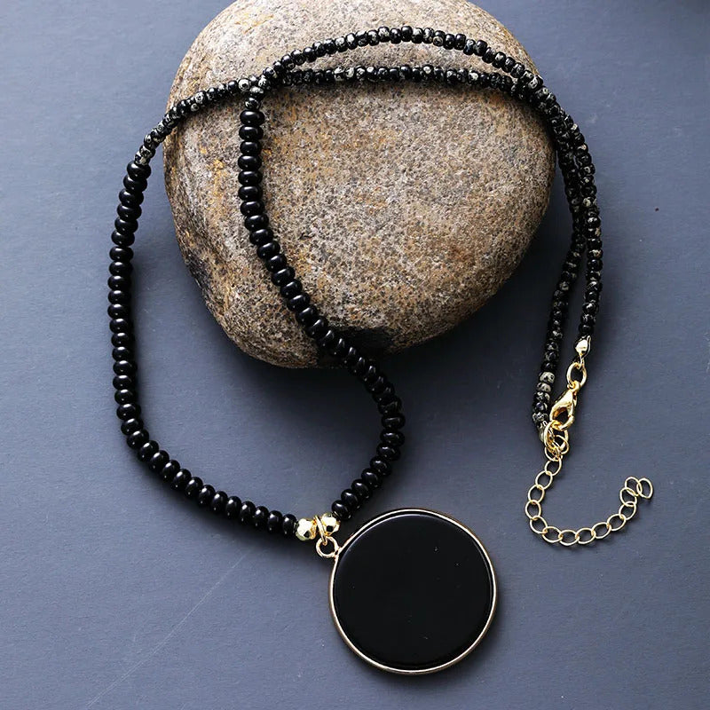 New Simple Women Lapis Luzuli Pendant Necklaces Teengirl Chokers Chain Necklace Designer Seed Beads Jewelry Femme Bijoux