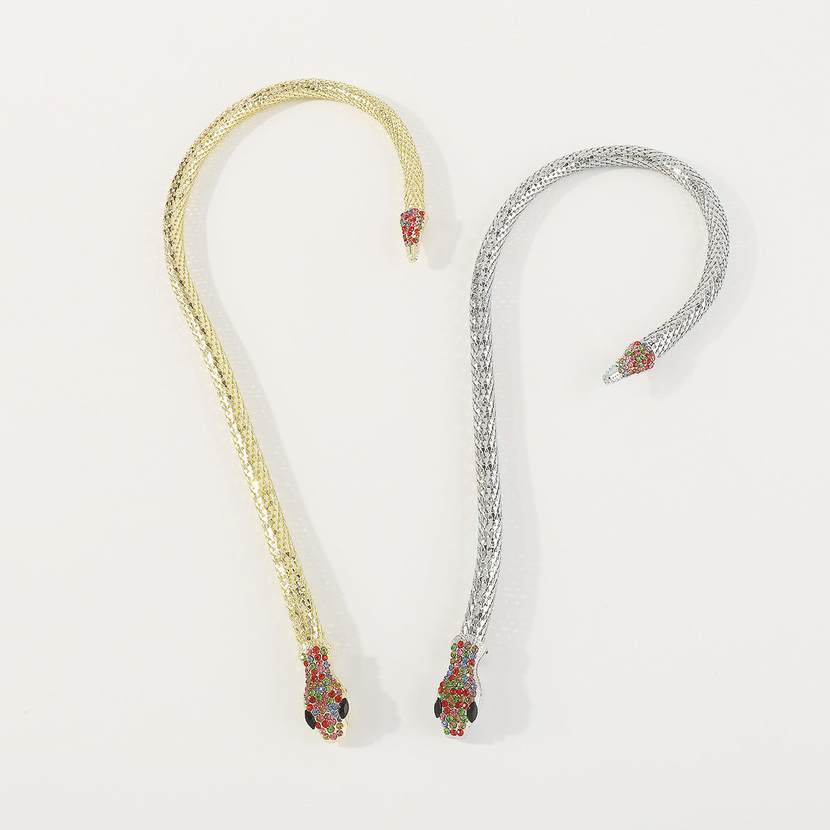 Exaggerated Snake Necklace Punk Personality Hip-Hop Style Necklace Trendy Cool Street Style Show Micro-Inlaid Choker