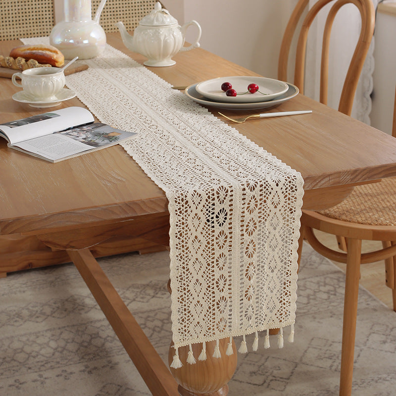 Henggang American Country Style Handwoven Table Runner Tablecloth Strip Tablecloth Coffee Table Cloth Tea Mat Cotton Linen Artistic Table Runner Wholesale