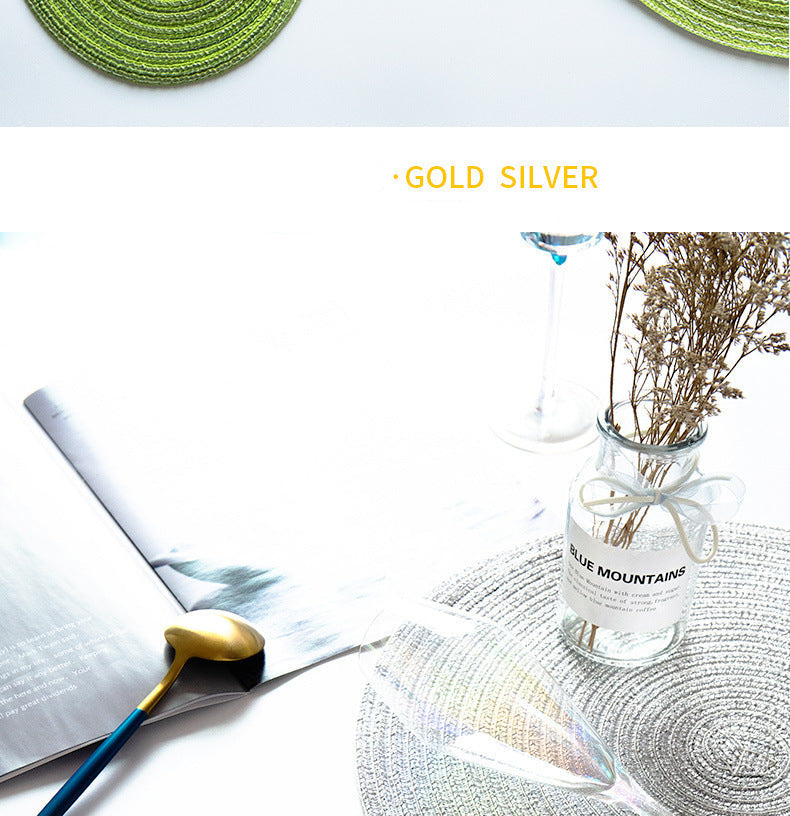 Placemat Woven Coaster Heat Insulation Mat Ins Feng Shui Kettle Mat Household Anti-scalding Dish Plate Bowl Mat Western Dining Table Mat