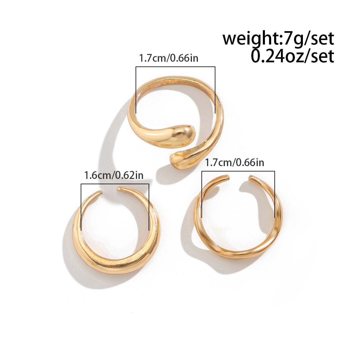 Ins Minimalist Style Trendy Exaggerated Mirror Versatile Ring Personality Alloy Hugging Ring