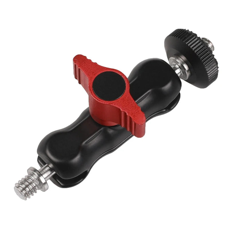 Ballhead Clamp Clip with 1/4inch -20 Thread Ball Mount Clamp Rotatable Magic Arm Super Clamp for GPS Phone Monitor Video Light