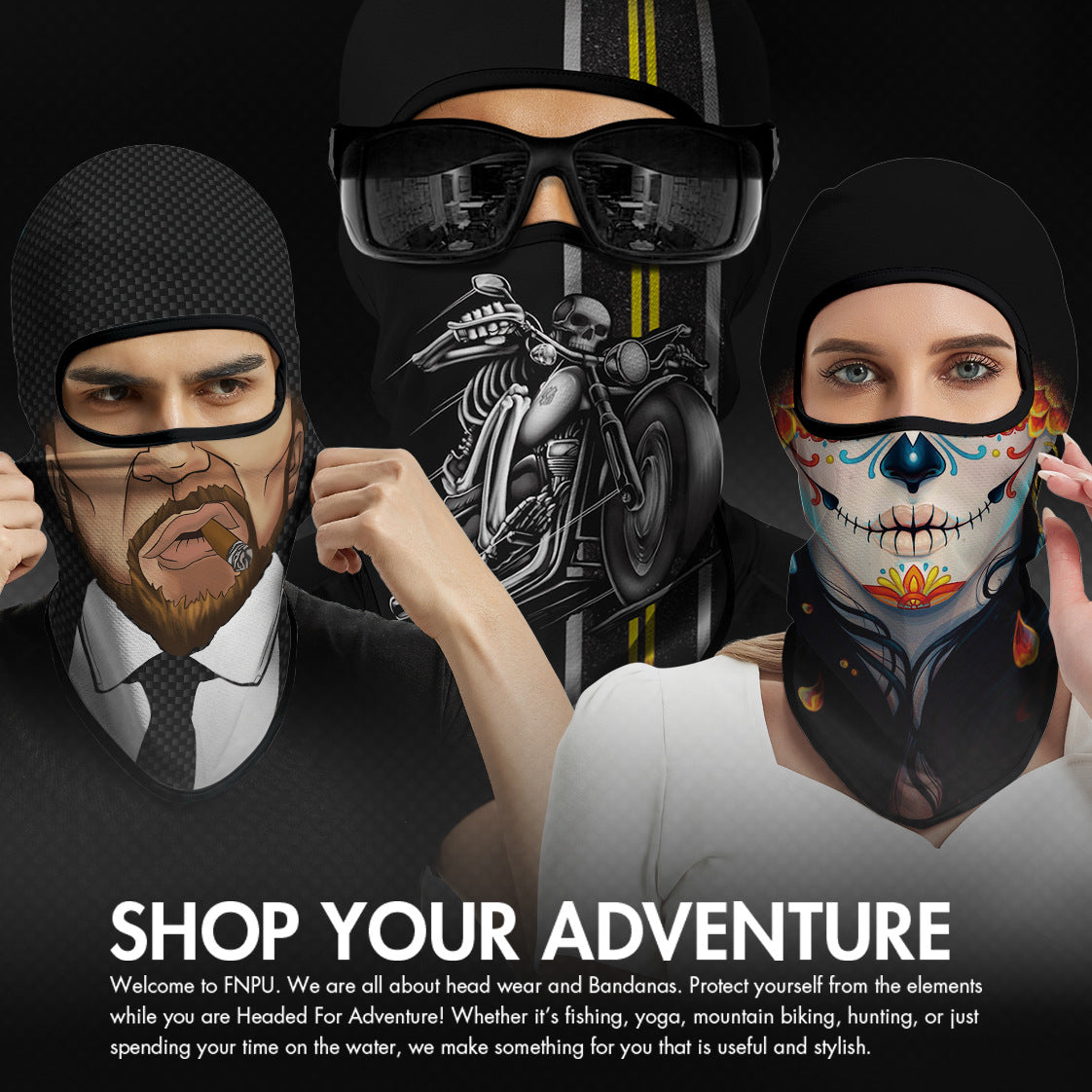 Summer Sun-Proof Headgear Men's and Women's Outdoor Motorcycle Riding Helmet Lining Headgear Fishing Funny Facekini Face Protection Face Mask