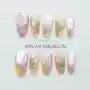 "Silver Sand Dream" Handmade Press-on Nails, Gradient Contrast Color with High-end Whitening, Gentle Ambient Vibe Nail Art