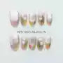 "Silver Sand Dream" Handmade Press-on Nails, Gradient Contrast Color with High-end Whitening, Gentle Ambient Vibe Nail Art