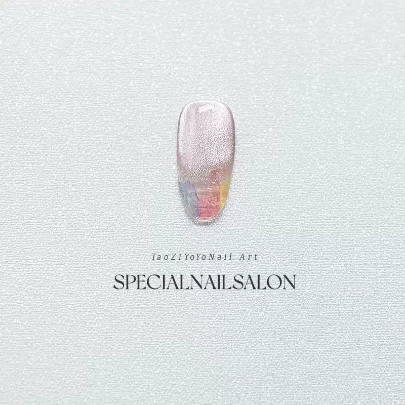 "Silver Sand Dream" Handmade Press-on Nails, Gradient Contrast Color with High-end Whitening, Gentle Ambient Vibe Nail Art