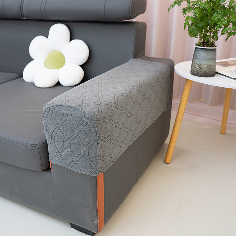 Sofa Armrest Covers Pair Sofa Side Armrest Protectors Extended Non-Slip Fabric Armrest Elastic Covers Full Coverage