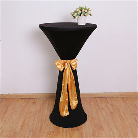 Elastic Round Table Cover Cocktail Table Cover Bar Table Cover Tablecloth Exhibition Hotel Banquet Decorative Tablecloth Round Table